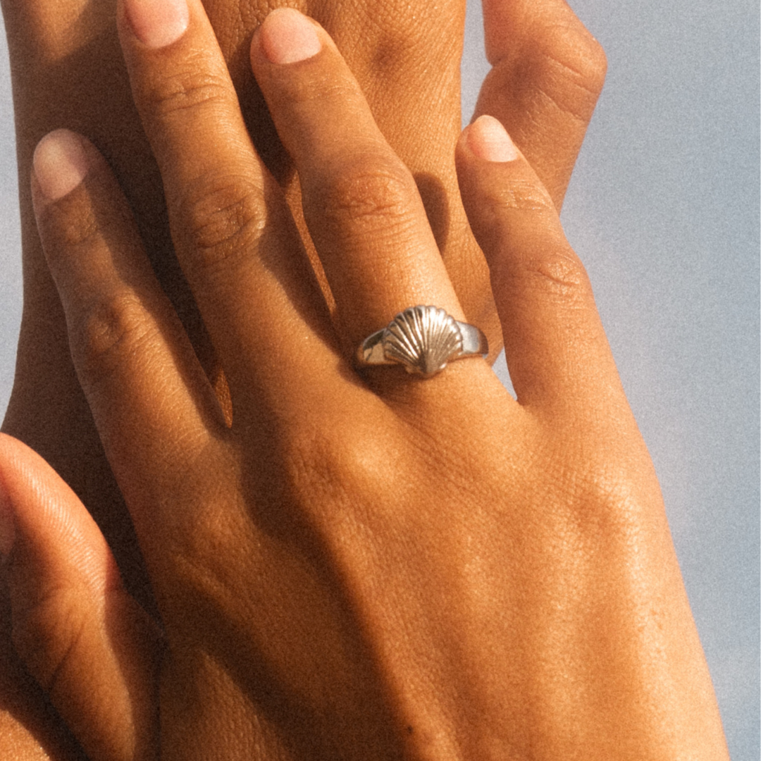 Prstan z morsko školjko